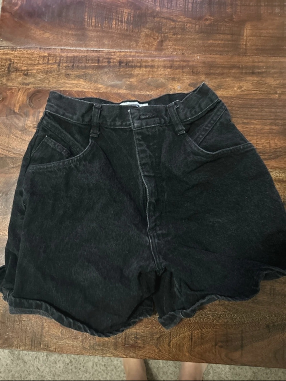 Women's High-Waist Black Denim Shorts
